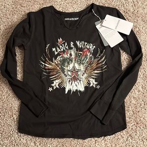 NWT zadig and Voltaire shirt  kids Sz 8 long sleeve